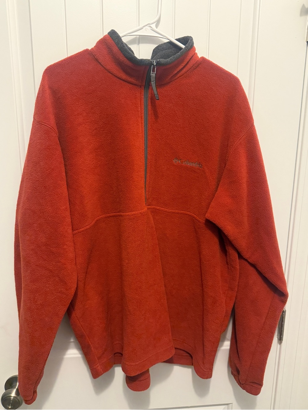 Columbia Quarter Zip Fleece Pullover Sweater Rustic Orange Unisex Large